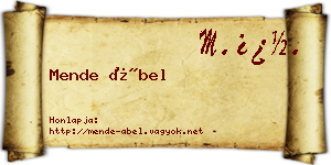 Mende Ábel névjegykártya