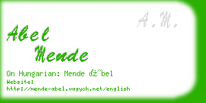 abel mende business card